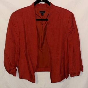 Ann Taylor Rust Open-Front Collarless Jacket